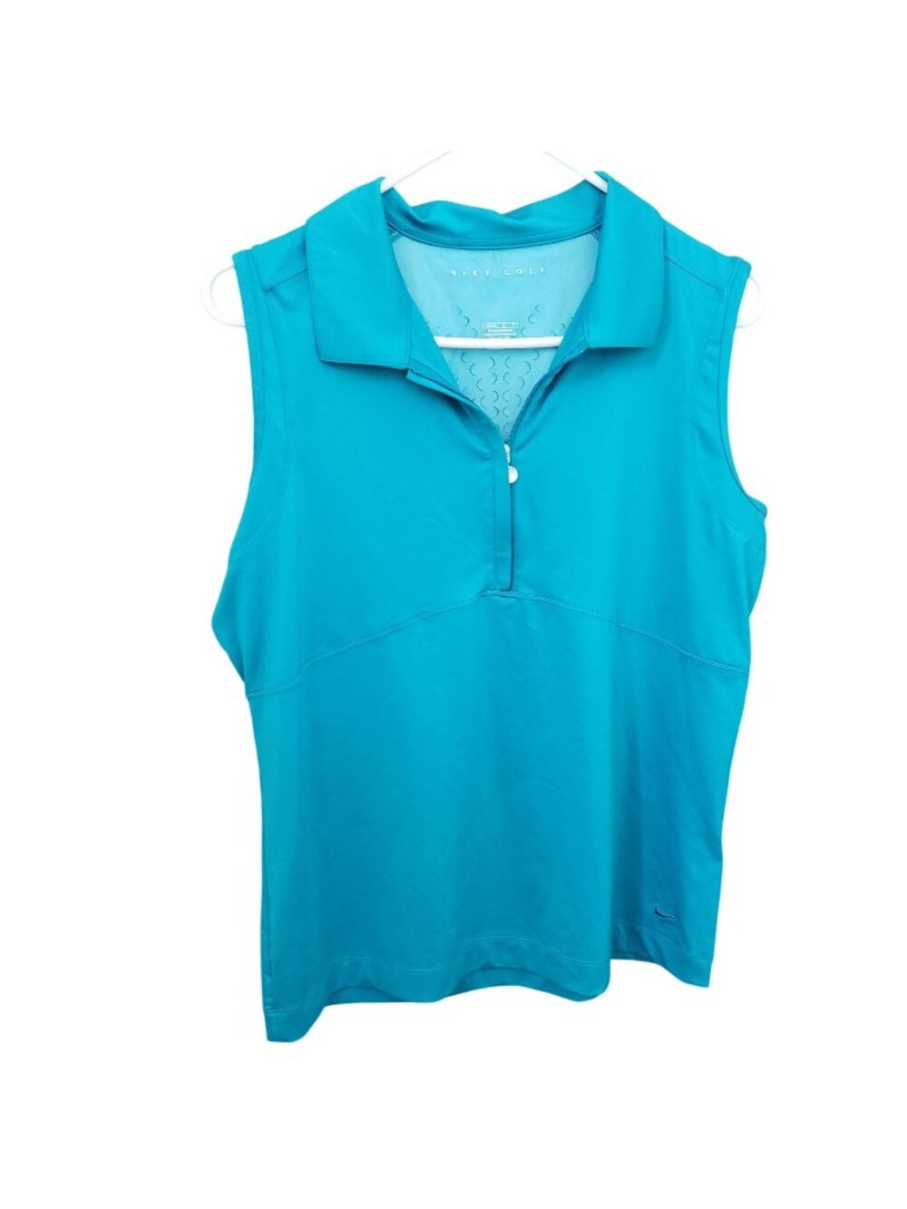 Nike Golf Womens Sleeveless Polo Shirt Turquoise Blue Dri-Fit Size Large
